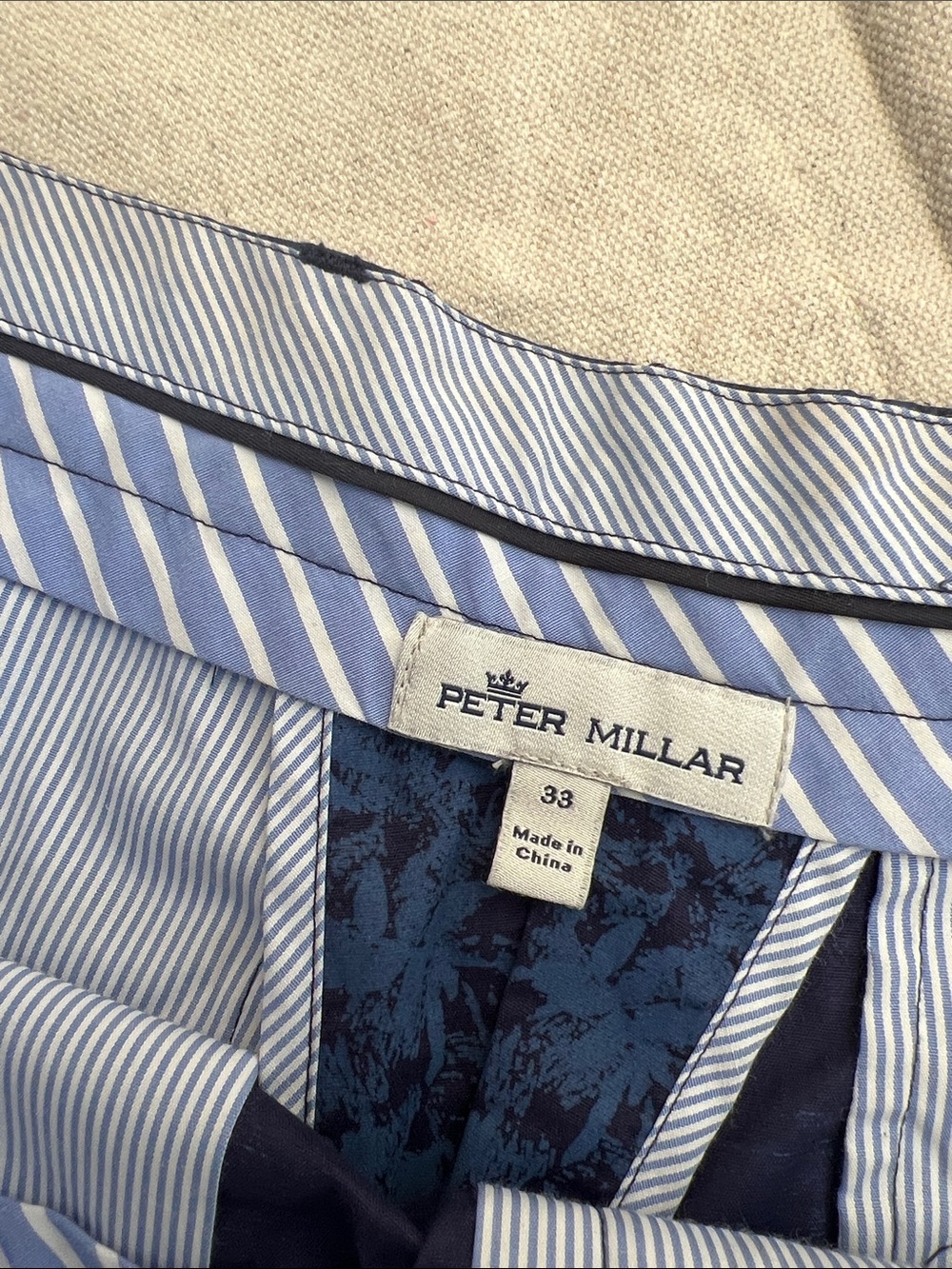 Peter Millar Navy Floral-Print Flat Front Shorts - Picture 2 of 3